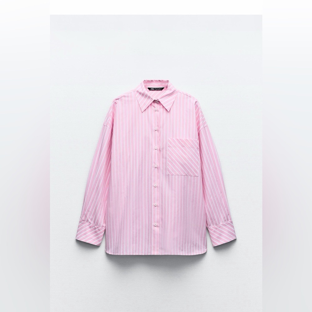 Zara Striped Poplin Shirt with Bralette